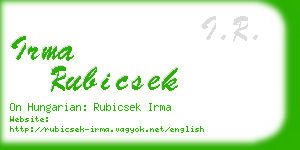 irma rubicsek business card